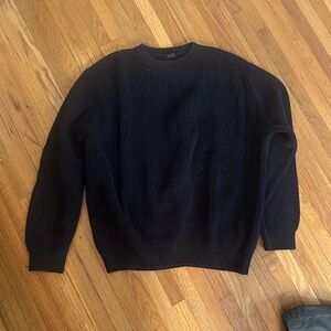 Chunky Knit Black Crewneck Sweater | Brandy Melville John Galt